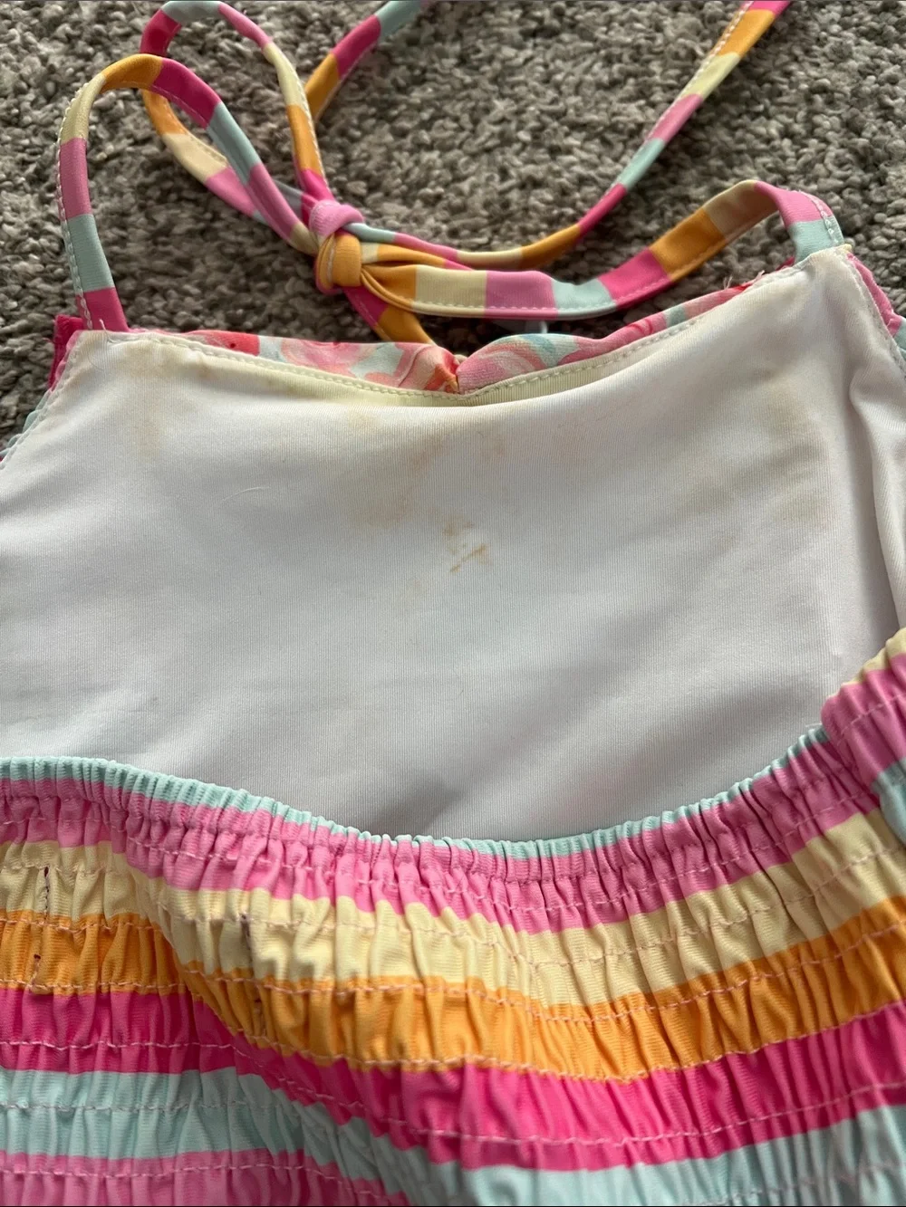 Super cute Cheeky Plum one piece with ruffle, size 5T, EUC